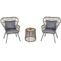 OutSunny Rattan Coffee Set Grey