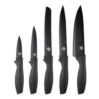 MasterChef Knife Set Stainless Steel Non-Stick Coating Black, White Set of 5
