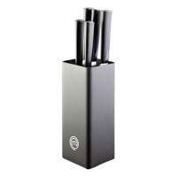 MasterChef Knife Set with Knife Block Stainless Steel Black, Silver Set of 5