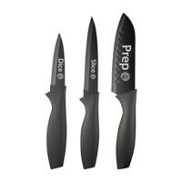 MasterChef Knife Set Stainless Steel Non-Stick Coating Black, White Set of 3