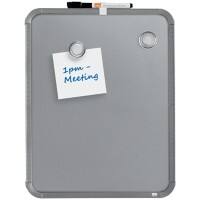 Nobo Mini Desktop or Wall Mountable Magnetic Whiteboard QB05442CD Lacquered Steeln Silver Slim Frame 280 x 360 mm White