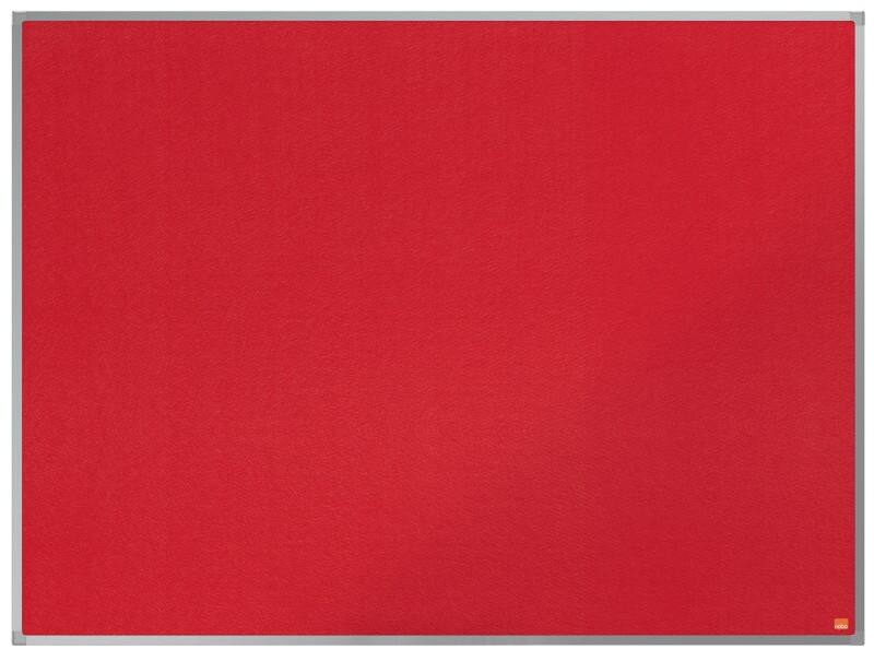 Nobo Felt Noticeboard with Aluminium Trim Red 1200 x 900 mm