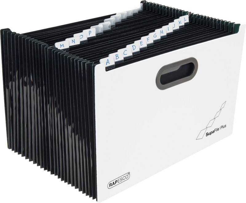 Rapesco SupaFile Expanding File 26 Pockets A4 PP (Polypropylene) Blank White, Black 1622