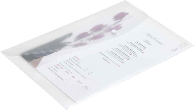 Rapesco Popper Wallet A4 Press Stud PP (Polypropylene) Landscape 24 (W) x 0.2 (D) x 36 (H) cm Clear Pack of 5