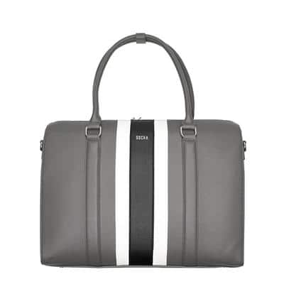 SOCHA Ladies Laptop Bag Straight Line Vanilla 15.6 " Synthetic Leather Beige 440 mm x 130 mm x 310 mm