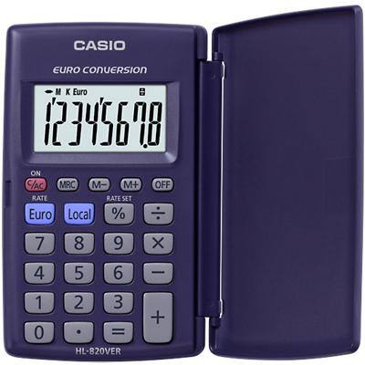 Casio HL-820VER Pocket Calculator 12 Digit LCD Display Blue