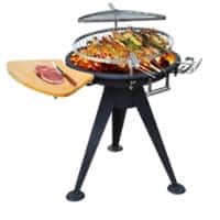 Outsunny BBQ Grill 846-010 Wood, Iron, Stainless Steel Black, Silver, Brown
