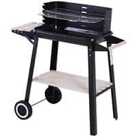 Outsunny BBQ Grill 846-032 Metal, Plywood, Porcelain Black