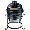 Outsunny BBQ Grill 846-050BK Cast Iron, Steel, Enamel, Bamboo Black