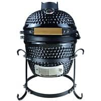 Outsunny BBQ Grill 846-050BK Cast Iron, Steel, Enamel, Bamboo Black