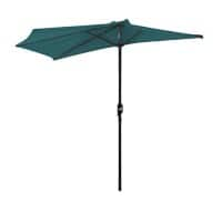 OutSunny Half Round Parasol Water Resistant Metal, Polyester Green