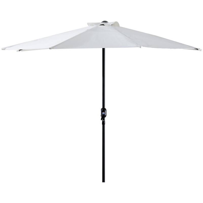 OutSunny Parasol Water-Resistant Metal, Polyester White