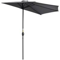 OutSunny Half Round Parasol Water Resistant Metal, Polyester Grey