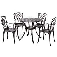 Outsunny Patio Dining Set 84B-346 Brown