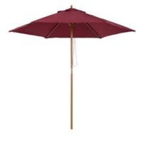 OutSunny Patio Umbrella Water-Resistant Polyester, Wood Wine Red