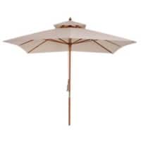 OutSunny Patio Umbrella Water-Resistant Bamboo, Cotton, Polyester, plastic Beige