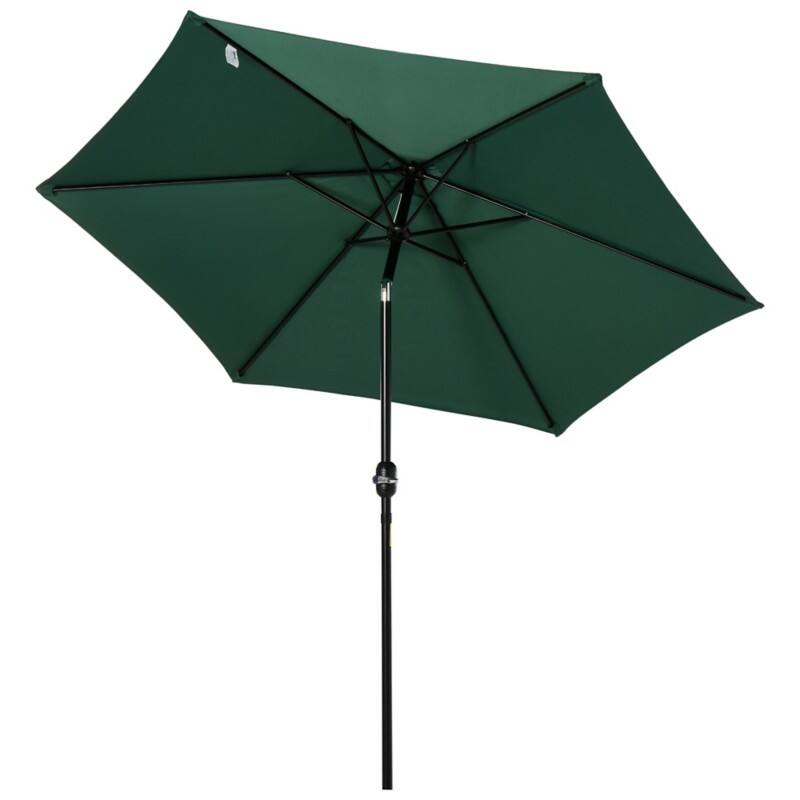 OutSunny Patio umbrella Water-Resistant Aluminum, Metal, Polyester Green