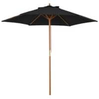 OutSunny Patio Umbrella Water-Resistant Polyester, Wood Black