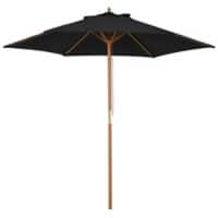 Outsunny Patio Umbrella 84D-056BK Polyester, Wood Black