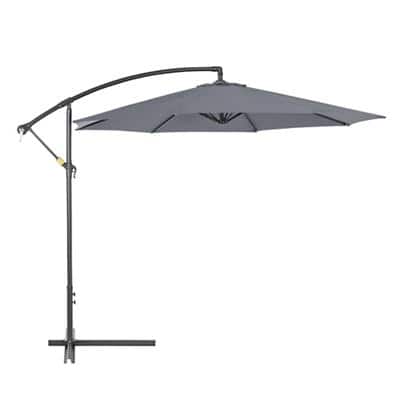 Outsunny Patio Umbrella 84D-096GY Metal, Polyester Grey