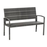 Outsunny Garden Bench 867-022GY Metal, PE Rattan Grey