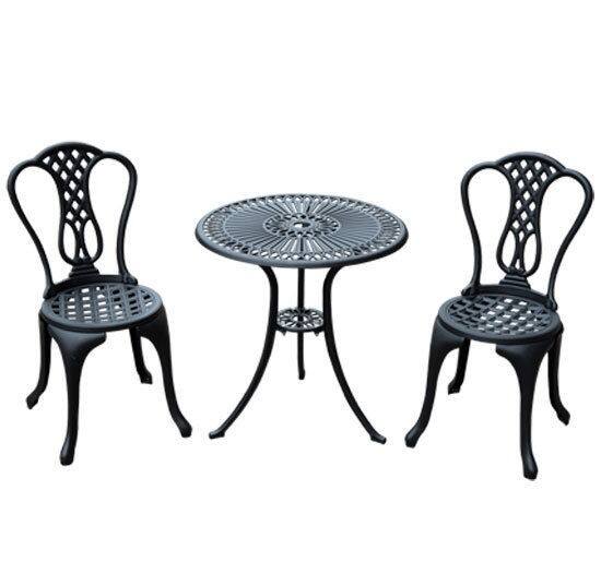 Outsunny Garden Bistro Set Black 01-0731