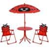 Outsunny Garden table and chair set for children Red, Black 312-024RD