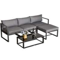 Outsunny Rattan Sofa Set 84B-483  Light Grey, Dark Grey, Grey