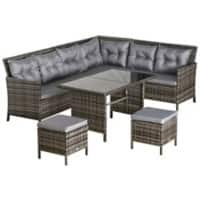 Outsunny Rattan Sofa Set 860-025GY Grey