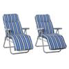 Outsunny Sun Lounger 84B-571V70BU Steel, Polyester, Cotton Blue, White Set of 2