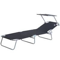 Outsunny Reclining Chair 84B-001BK Aluminum, Polyester Black