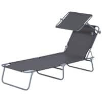 Outsunny Reclining Chair 84B-001GY Aluminum, Polyester Grey