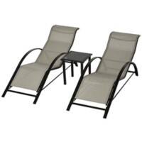 Outsunny Lounge Chair Set Grey 84B-570GY