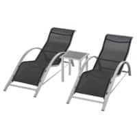 Outsunny Lounge Chair Set Black 84B-570GY