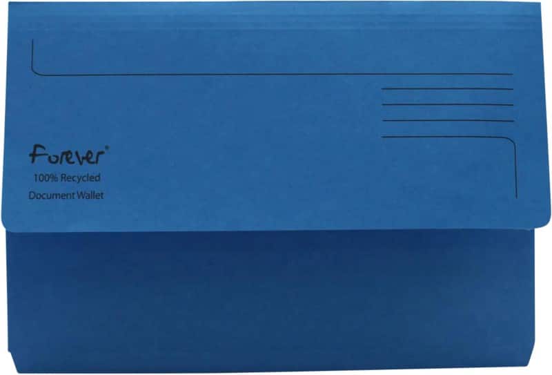 Exacompta Document Wallets 180 Sheets Foolscap Blue Pack of 25