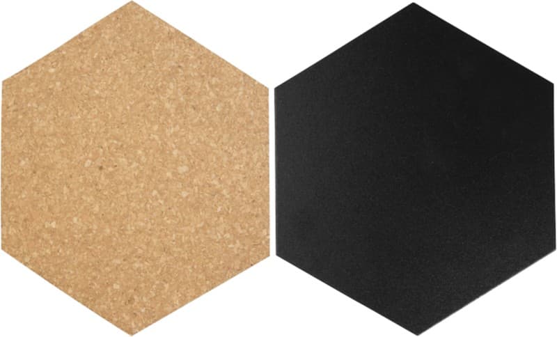 Securit Hexagon Chalkboard Wall Mounted 20 (W) x 2 (D) x 23 (H) cm Black, Brown Pack of 7