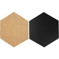 Securit Hexagon Chalkboard Wall Mounted 20 (W) x 2 (D) x 23 (H) cm Black, Brown Pack of 7