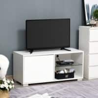 HOMCOM TV Cabinet Rectangular 839-004WT Particle Board 1,000 x 400 x 450 mm