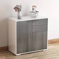 HOMCOM Particle Board Side Cabinet 2 Drawers 790 x 360 x 740 mm Grey