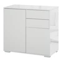HOMCOM Particle Board Side Cabinet 2 Drawers 790 x 360 x 740 mm White