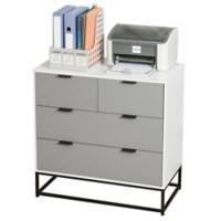 HOMCOM Particle Board Chest of Drawers 4 Drawers 800 x 400 x 790 mm Grey