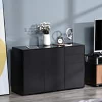 HOMCOM Particle Board Side Cabinet 2 Drawers 1,170 x 360 x 740 mm Black