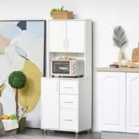 HOMCOM Particle Board Storage Cabinet 3 Drawers 400 x 600 x 1,500 mm White