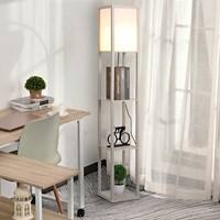 HOMCOM Freestanding Floor Lamp Grey 650 x 650 x 1,430 mm