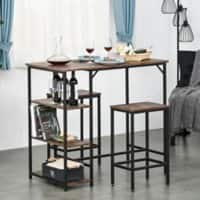 HOMCOM Bar Furniture Set 835-338 Brown