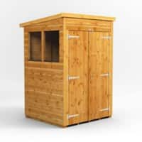 Power Garden Shed 44PPDD Golden Brown 4x4