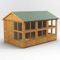 Power Garden Shed 128PAPSDD Golden Brown 12x8