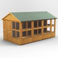 Power Garden Shed 148PAPSDD Golden Brown 14x8