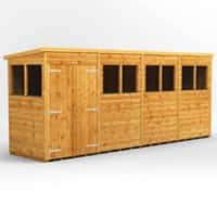 Power Garden Shed 164PPDD Golden Brown 16x4