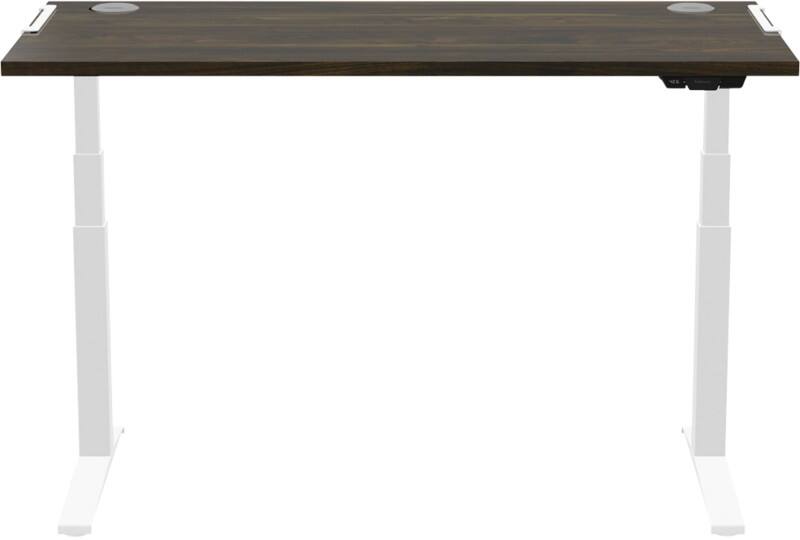 Fellowes Levado Sit Stand Desk Rectangular Walnut T-Foot 1,829 (W) x 698 (D) x 1,257 (H) mm MDF (Medium-Density Fibreboard), PVC (Polyvinyl Chloride), Steel